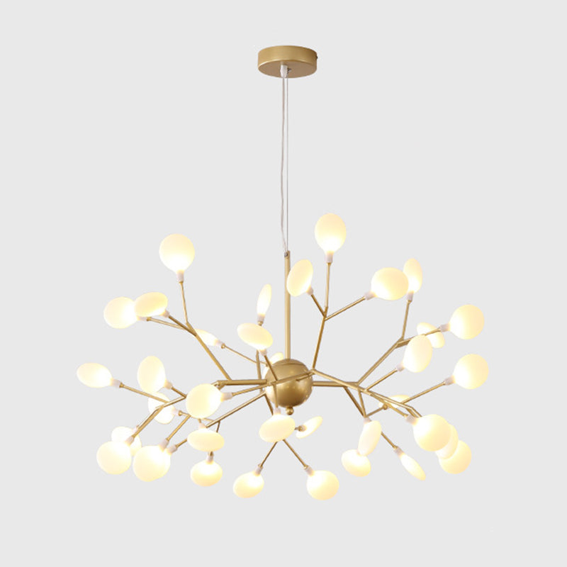 Gold Fireflies Chandelier Light Fixture Simplistic Acrylic Pendant Chandelier for Bedroom