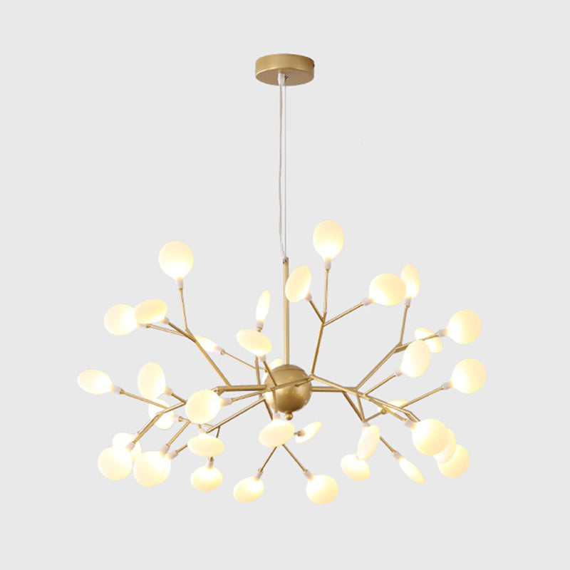 Gold Fireflies Chandelier Light Fixture Simplistic Acrylic Pendant Chandelier for Bedroom