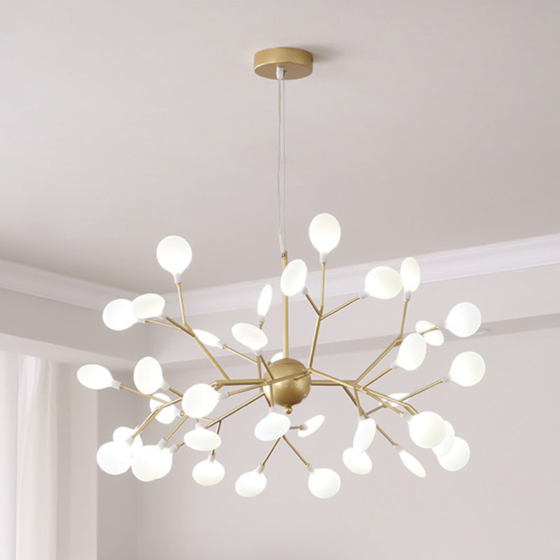 Gold Fireflies Chandelier Light Fixture Simplistic Acrylic Pendant Chandelier for Bedroom