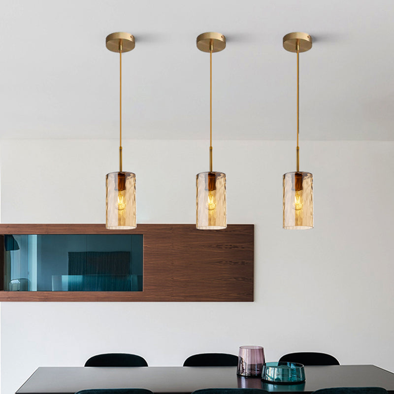 Flipped Glaszylindrische Tropfenlampe Minimalist 1 Glühmessing -Pendelleuchte