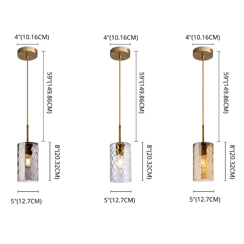 Flipped Glaszylindrische Tropfenlampe Minimalist 1 Glühmessing -Pendelleuchte