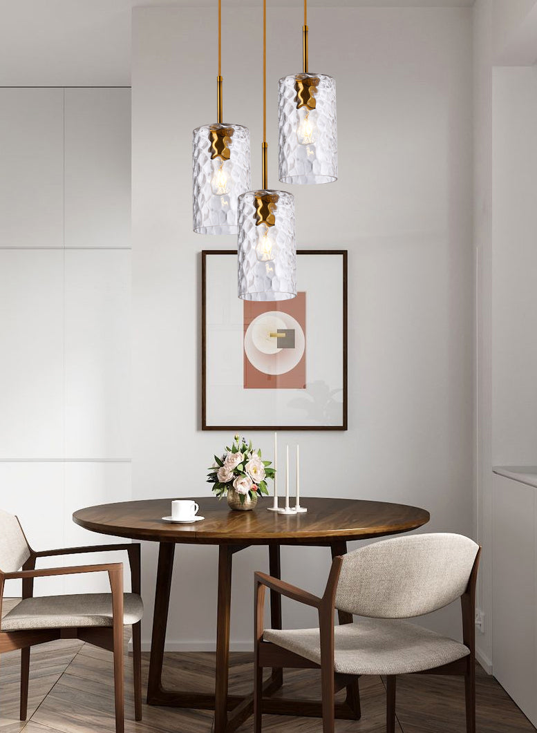 Flipped Glaszylindrische Tropfenlampe Minimalist 1 Glühmessing -Pendelleuchte