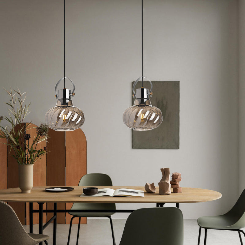 Glass Kettle Shaped Pendant Light Fixture Modern Ceiling Suspension Light for Dinner