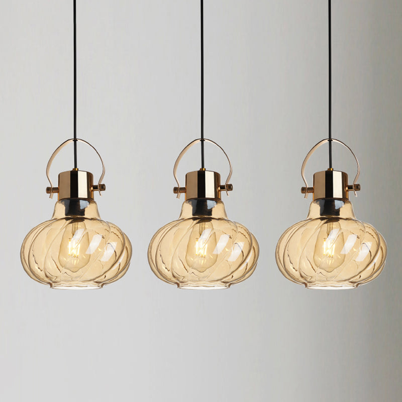 Glass Kettle Shaped Pendant Light Fixture Modern Ceiling Suspension Light for Dinner