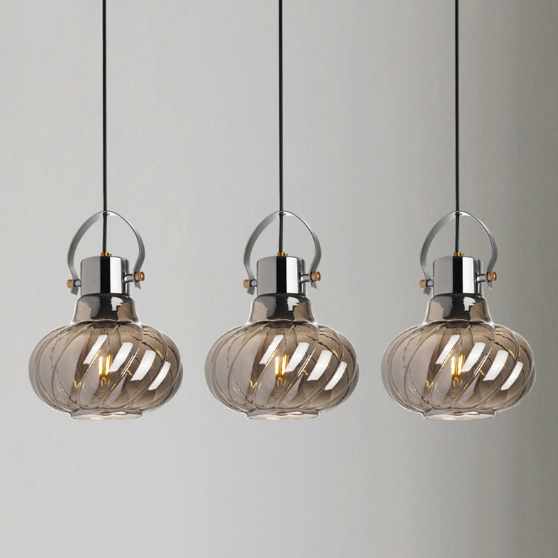 Glass Kettle Shaped Pendant Light Fixture Modern Ceiling Suspension Light for Dinner