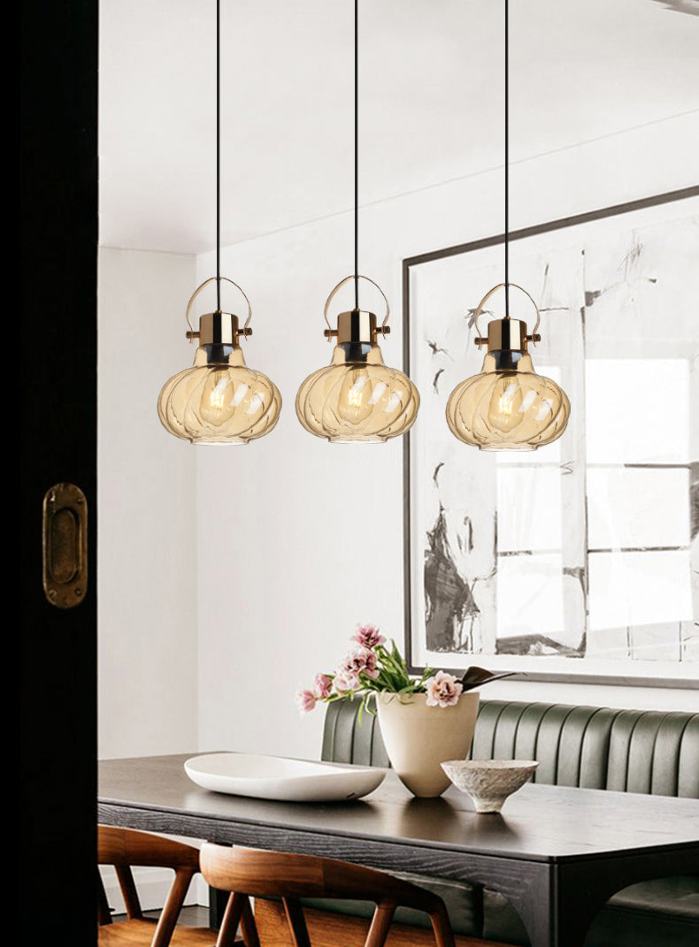 Glass Kettle Shaped Pendant Light Fixture Modern Ceiling Suspension Light for Dinner