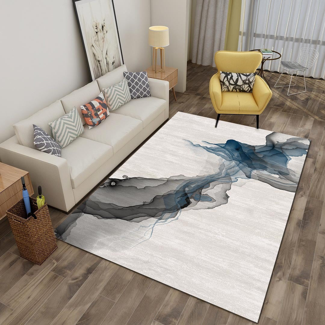 Simplicity Abstract Indoor Rug Stylish Comfort Rectangle Carpet Polyester Non-Slip Backing Rug for Living Room