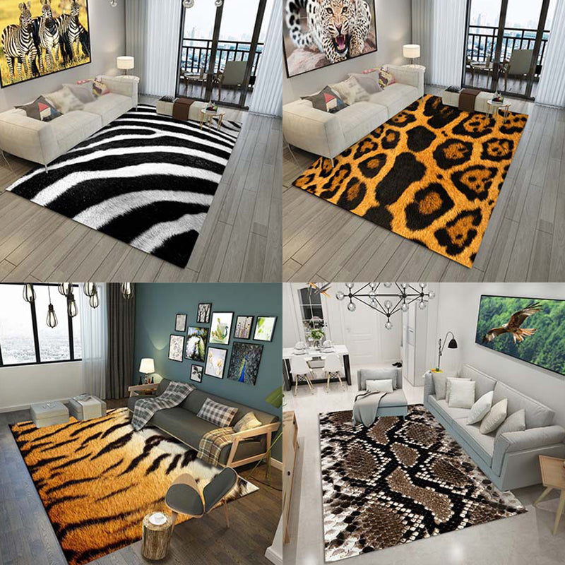 Funky zeitgenössischer Bereich Teppich Luxus Tierdruck Teppich Polyester Flecken widerstandsfähiger Teppich für Wohnzimmer