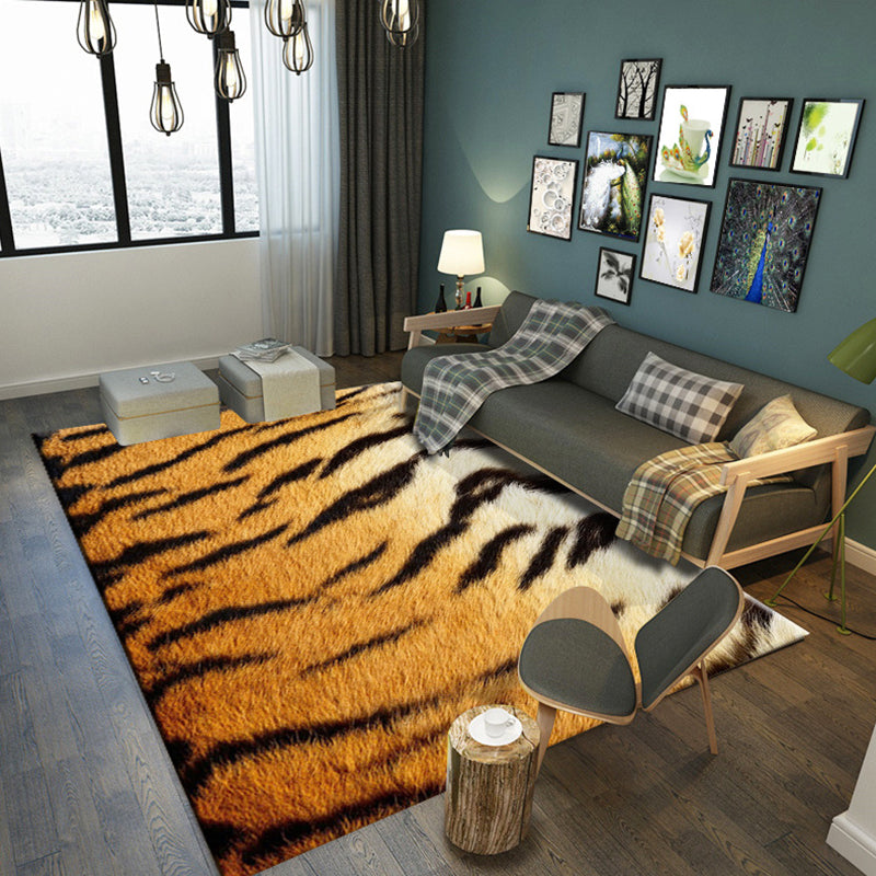 Funky Contemporary Area Rug Luxury Animal Print Carpet Polyester Stain Resistant Carpet for Living Room