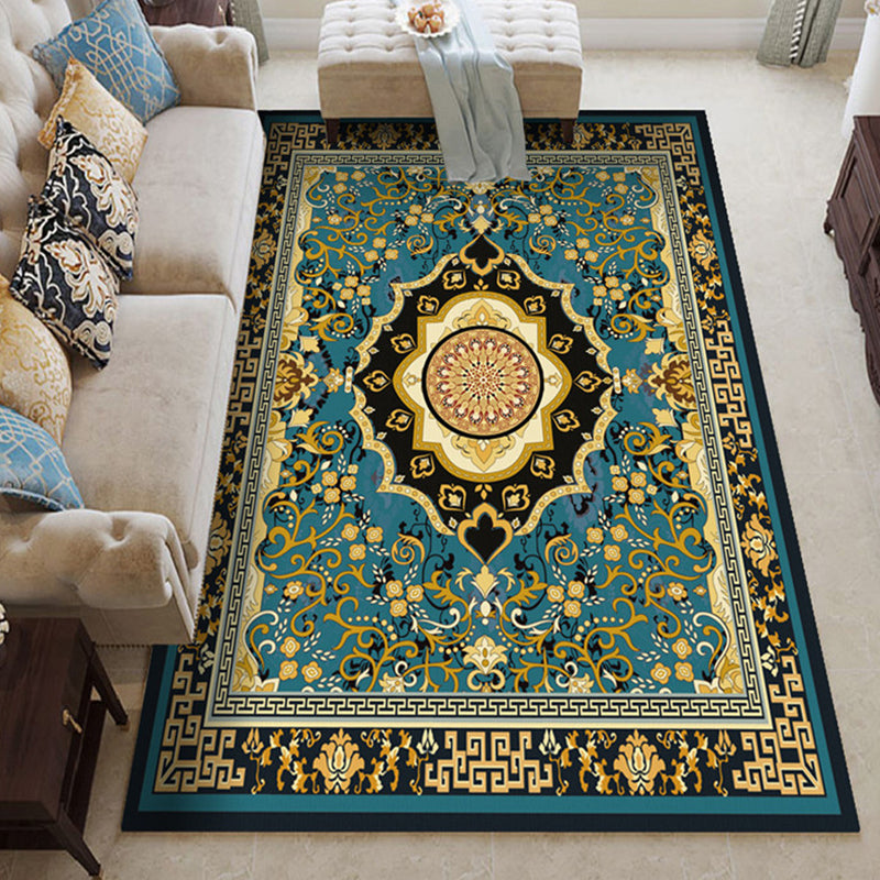 Donkere kleur klassiek binnen tapijt polyester medaillon print tapijt gemakkelijke tapijt tapijt voor huizendecoratie