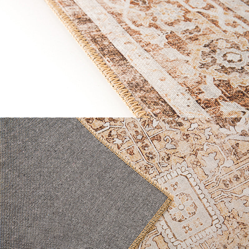 Four-Color Home Decoration Carpet Distressed Medallion Printed Area Rug Polyester with Non-Slip Backing Rug