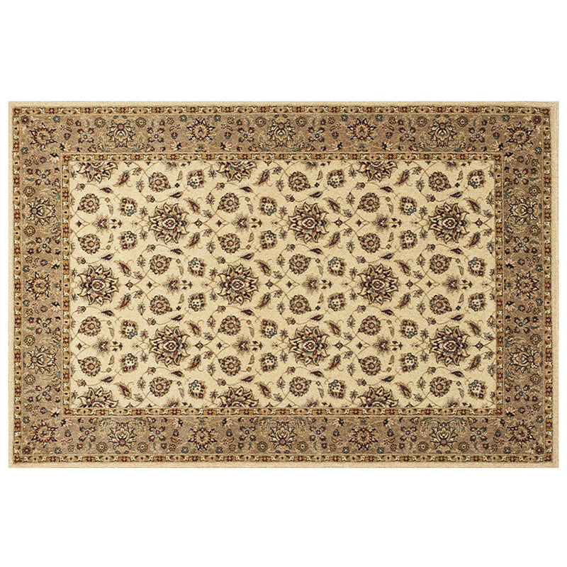 Dark Color Shabby Chic Indoor Rug Polyester European Floral Print Carpet Easy Care Rug for Home Decoration