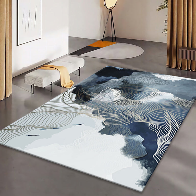 Contemporary Artistic Indoor Rug Luxury Individuality Area Carpet Polyester Non-Slip Backing Rug for Home Decor