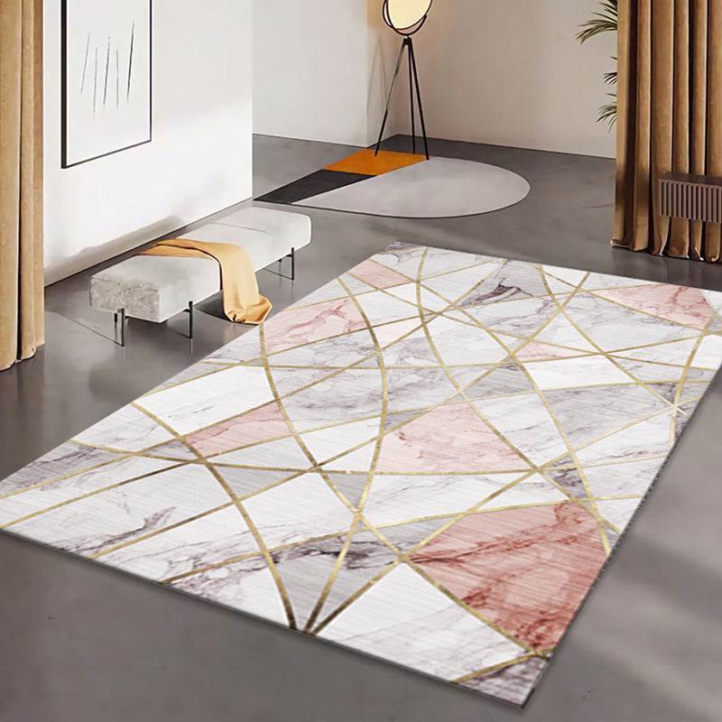 Contemporary Artistic Indoor Rug Luxury Individuality Area Carpet Polyester Non-Slip Backing Rug for Home Decor