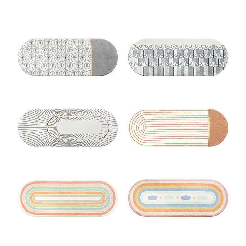 Comfort Modern Area Rug Simple Geometry Pattern Carpet Lamb Wool Washable Indoor Carpet for Bedroom