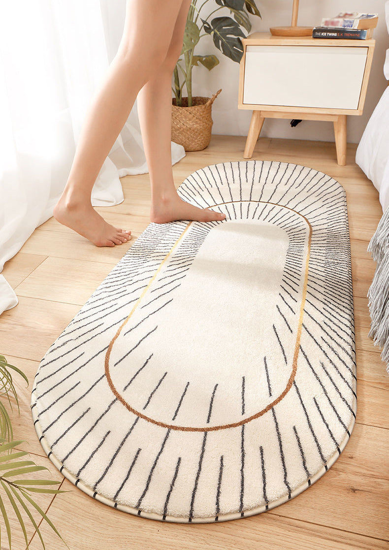 Comfort Modern Area Rug Simple Geometry Pattern Carpet Lamb Wool Washable Indoor Carpet for Bedroom