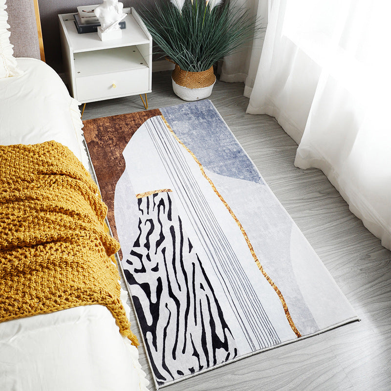 Contemporary Simple Bedroom Rug Irregular Color Block Carpet Creative Polyester Area Rug for Bedroom
