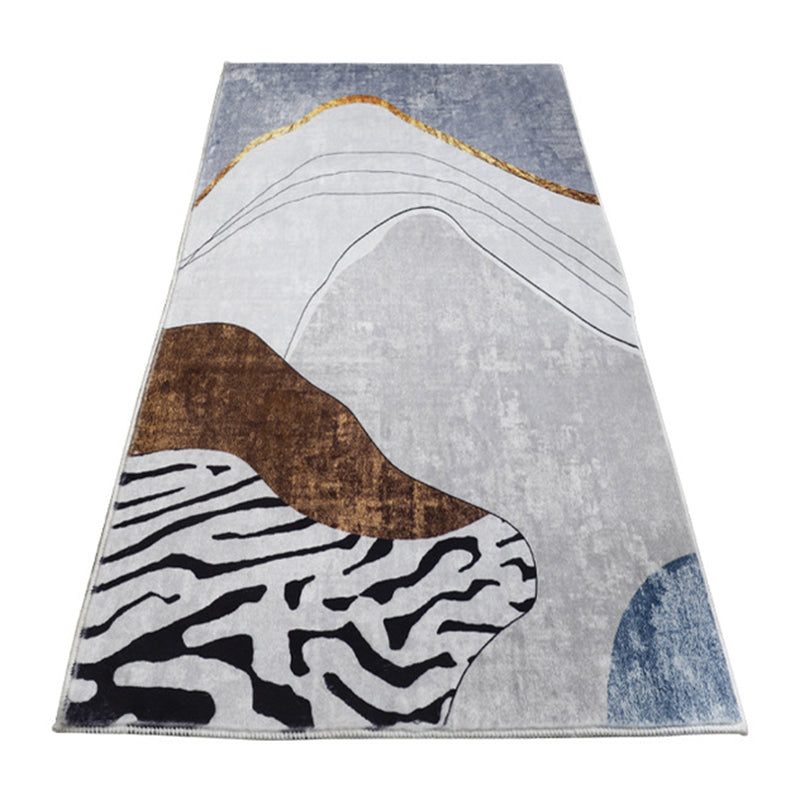 Contemporary Simple Bedroom Rug Irregular Color Block Carpet Creative Polyester Area Rug for Bedroom