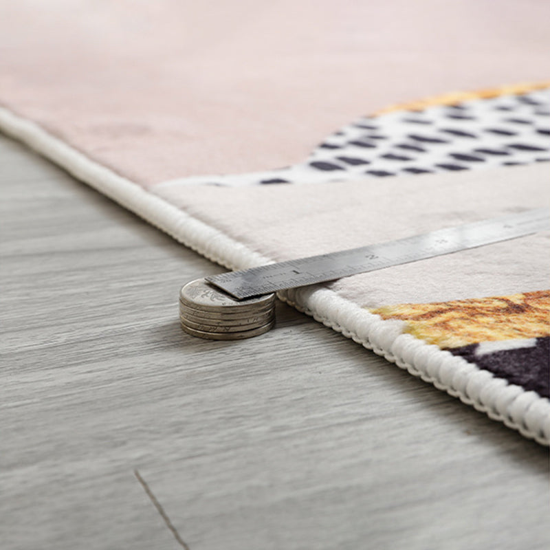 Contemporary Simple Bedroom Rug Irregular Color Block Carpet Creative Polyester Area Rug for Bedroom