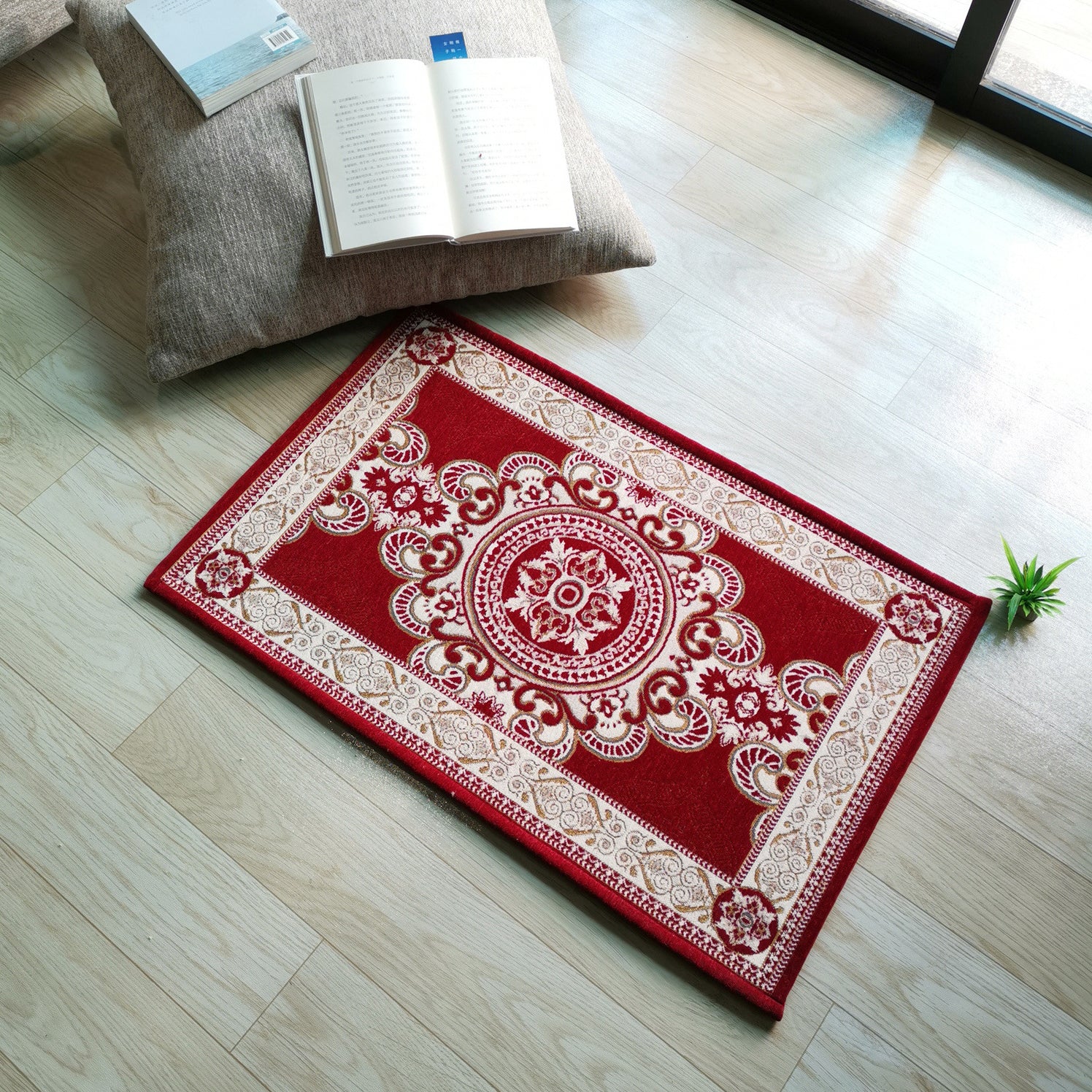 Vierkleuren vintage gebied tapijten polyester bloem tapijt niet-slip achterste binnenkap voor woonkamer