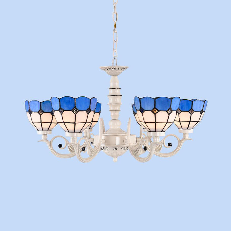 Méditerranéen Dome Chandelier Light 3/5/8 PENDANT LEIL VIÈRE TELÉ