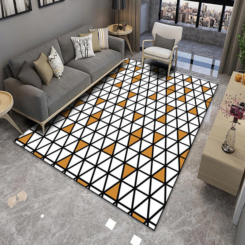 Modern Living Room Rug Graphic Carpet Polyester Non-Slip Backing Indoor Rug