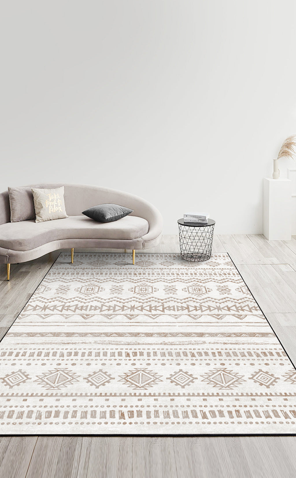 Lichte kleur huisdecoratie tapijt Boheemian Tribal Totem Area Rug Polyester met niet-slip achterste tapijt