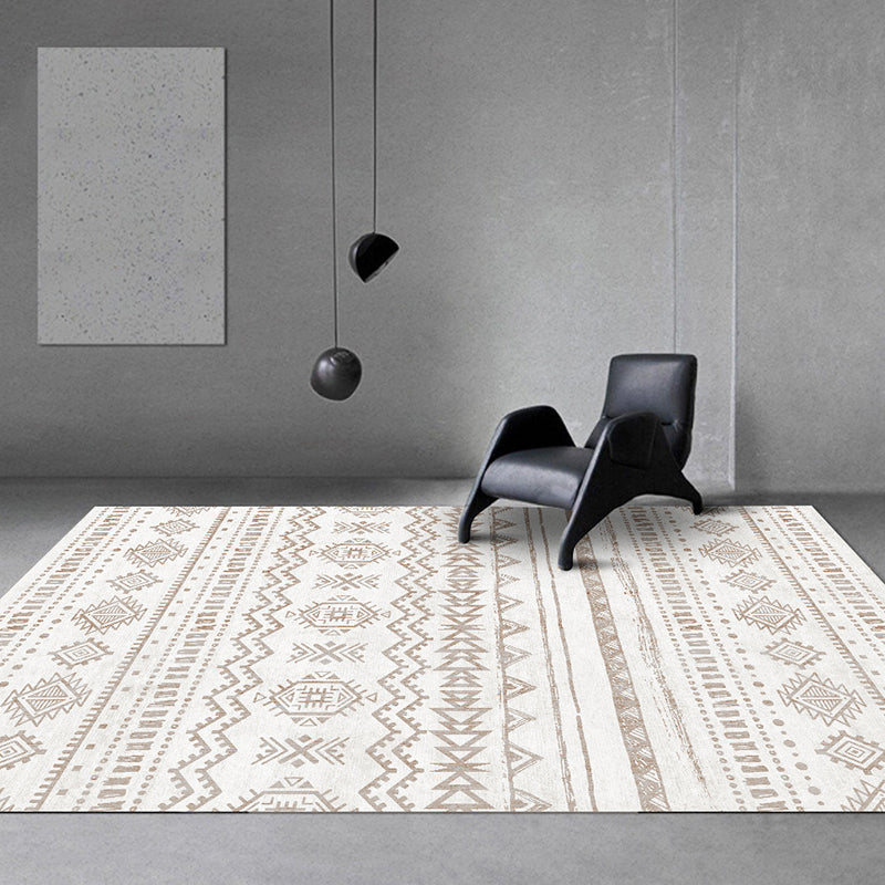 Lichte kleur huisdecoratie tapijt Boheemian Tribal Totem Area Rug Polyester met niet-slip achterste tapijt