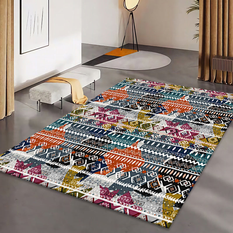 Elegante multicolor boho-chic tapijt polyester tribale patroon indoor tapijt vlek resistent tapijt voor woningdecoratie