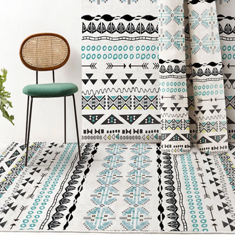 Kleur gemengde woonkamer tapijt Boheems tribale totems vloerkleed polyester met niet-slip achterste tapijt