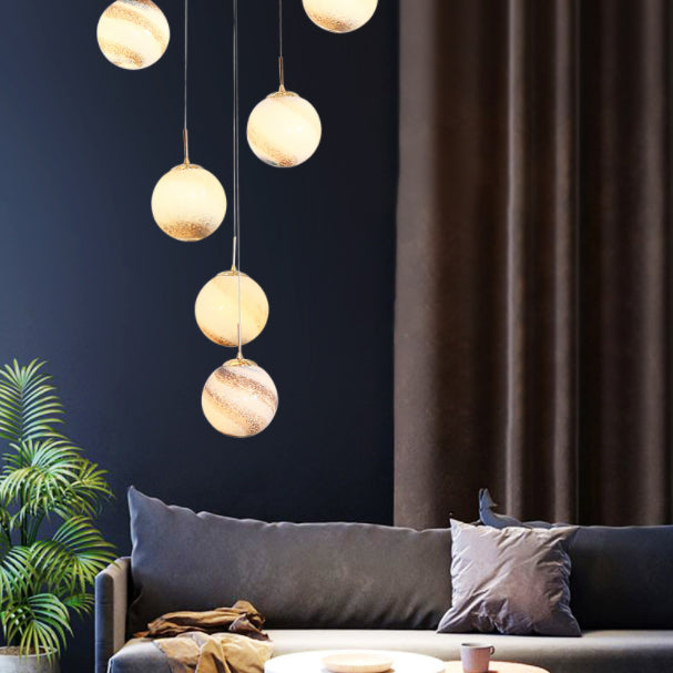 Noordse stijl planeet meerdere lichte hanger vlek glas 12-head trap hangend licht