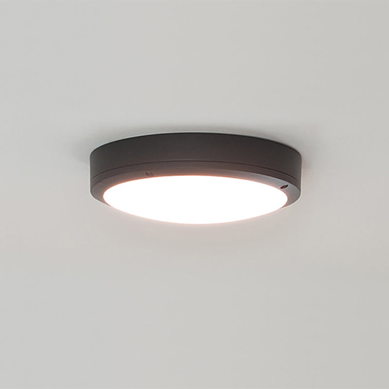 Minimalist Drum LED Flush Mount Light Aluminum Outdoor Flush Mount Ceiling Light