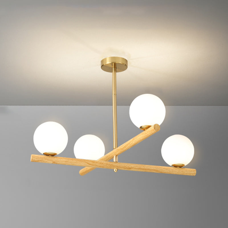 Bolle Nordic Bolle a sospensione Lampada in legno Lampadella a sospensione Luce in bianco in bianco