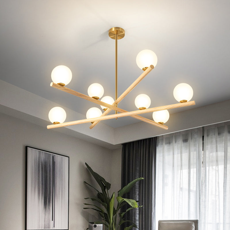 Burbujas nórdicas lámparas colgantes salón de estar de madera lámpara de araña de lámpara en blanco