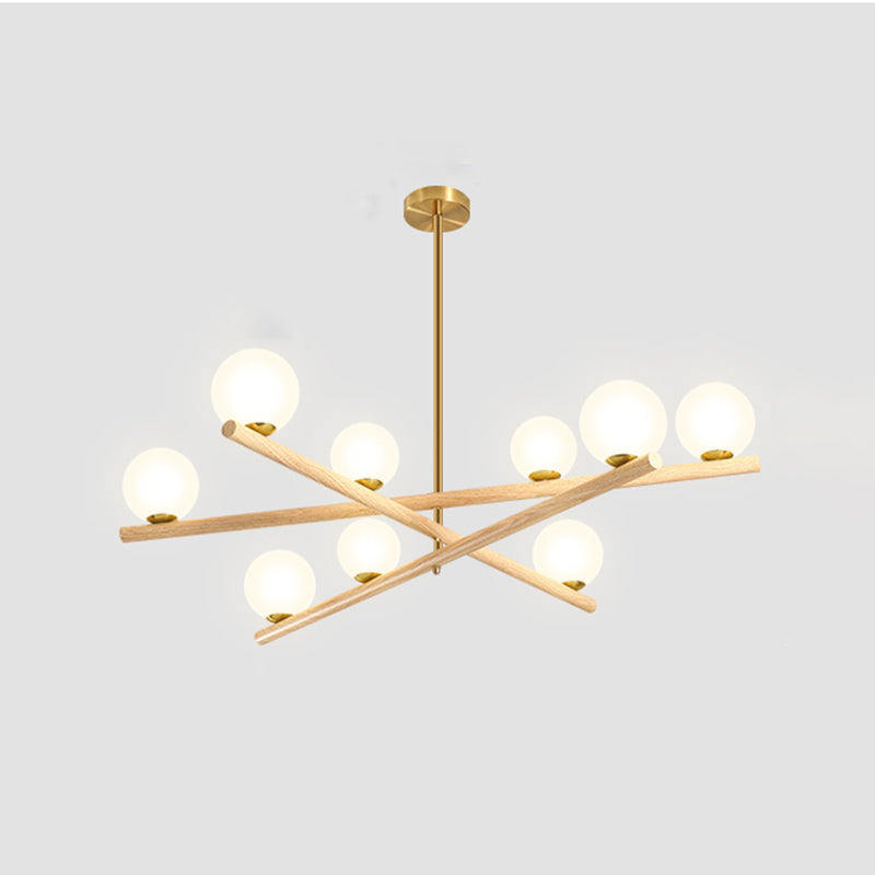 Burbujas nórdicas lámparas colgantes salón de estar de madera lámpara de araña de lámpara en blanco