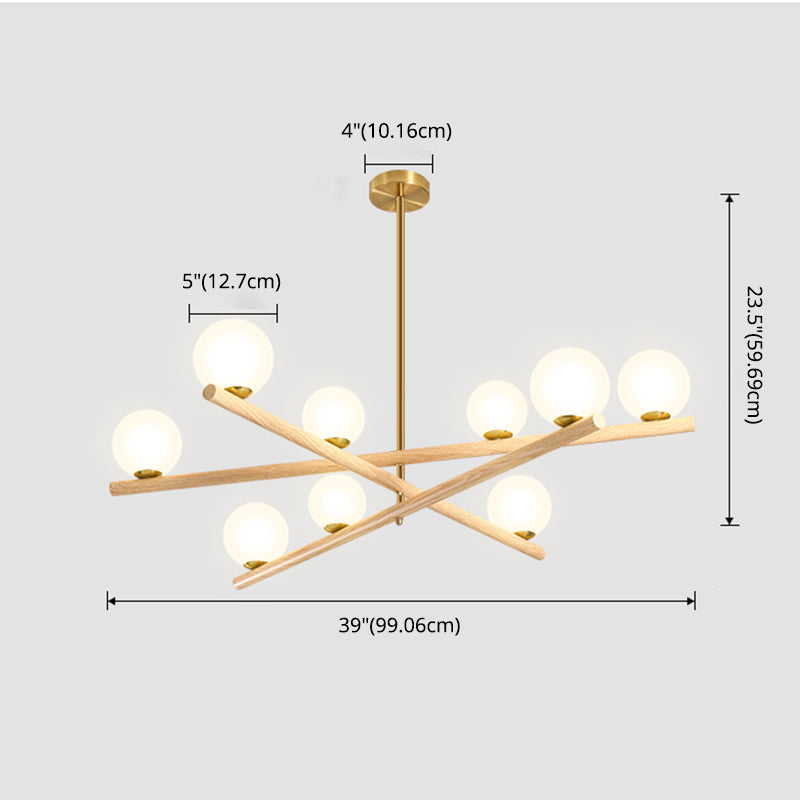 Burbujas nórdicas lámparas colgantes salón de estar de madera lámpara de araña de lámpara en blanco