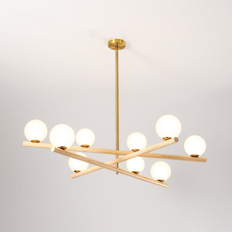 Burbujas nórdicas lámparas colgantes salón de estar de madera lámpara de araña de lámpara en blanco