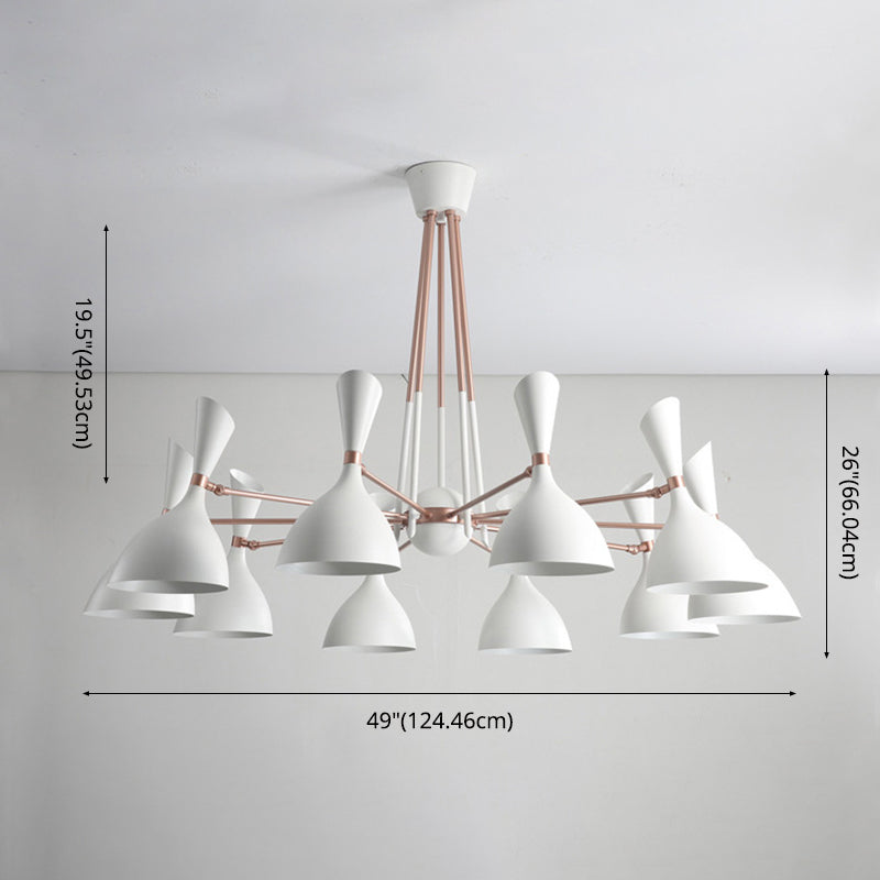 Nordic Style Pendant Lighting Fixture Trumpet Ceiling Hung Fixture with Metal Shade