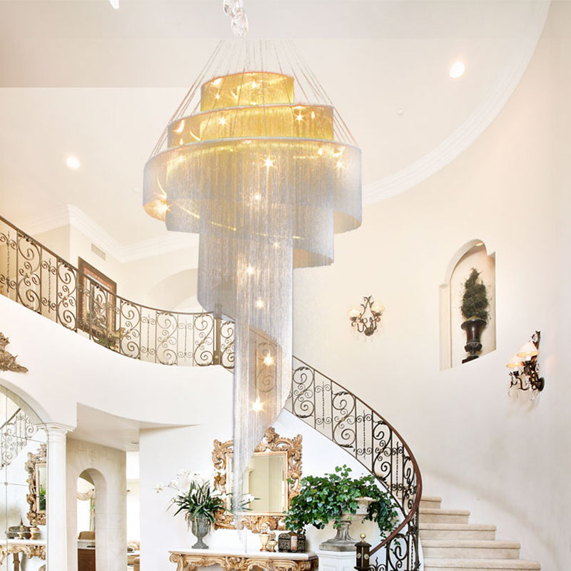 Fringed Suspension Pendant Light Modern LED Metal Pendant Ceiling Light for Home