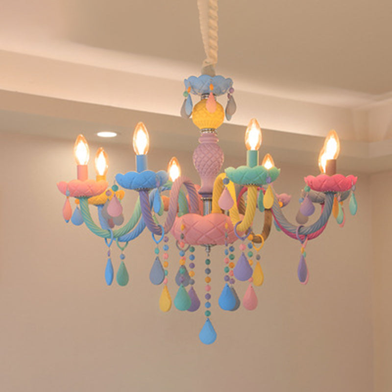 Smeedijzeren macaron hanglamp in moderne creatieve stijl glazen binnen plafondlicht met kristallendecoratie