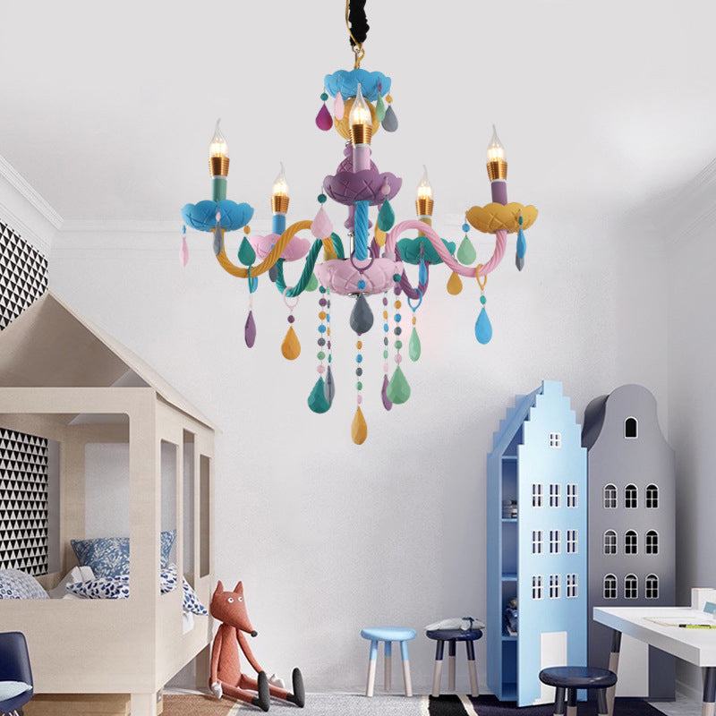 Smeedijzeren macaron hanglamp in moderne creatieve stijl glazen binnen plafondlicht met kristallendecoratie