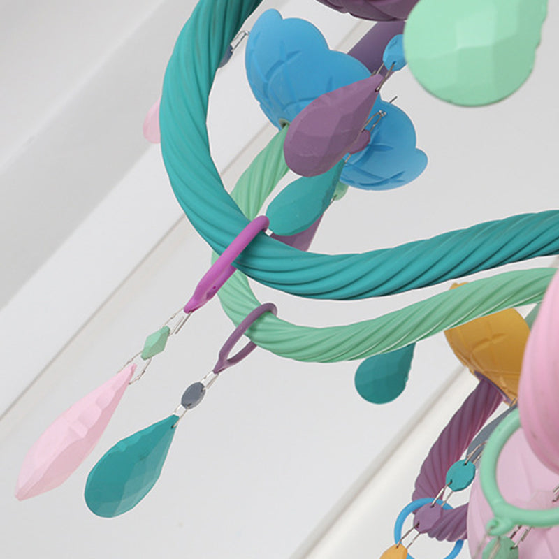 Smeedijzeren macaron hanglamp in moderne creatieve stijl glazen binnen plafondlicht met kristallendecoratie