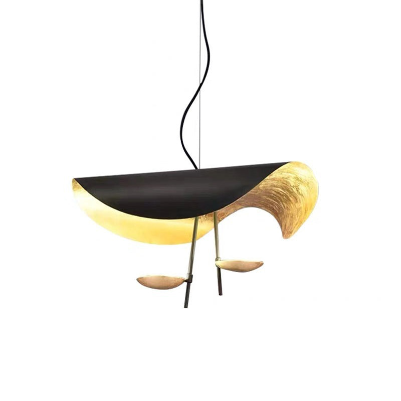 Post-modern Style Metal LED Hanging Light Lotus Leaf Shaped Minimalism Lighting Pendant for Living Room