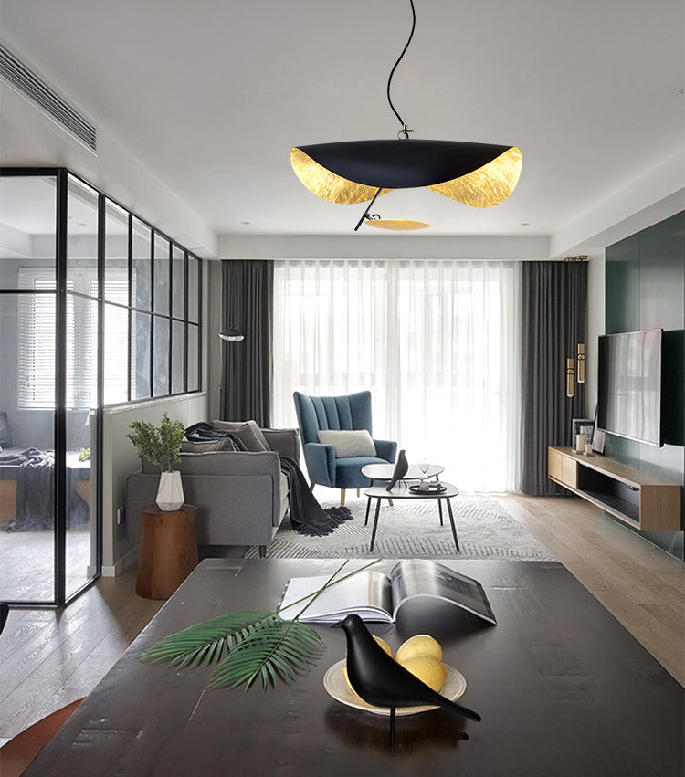 Post-modern Style Metal LED Hanging Light Lotus Leaf Shaped Minimalism Lighting Pendant for Living Room