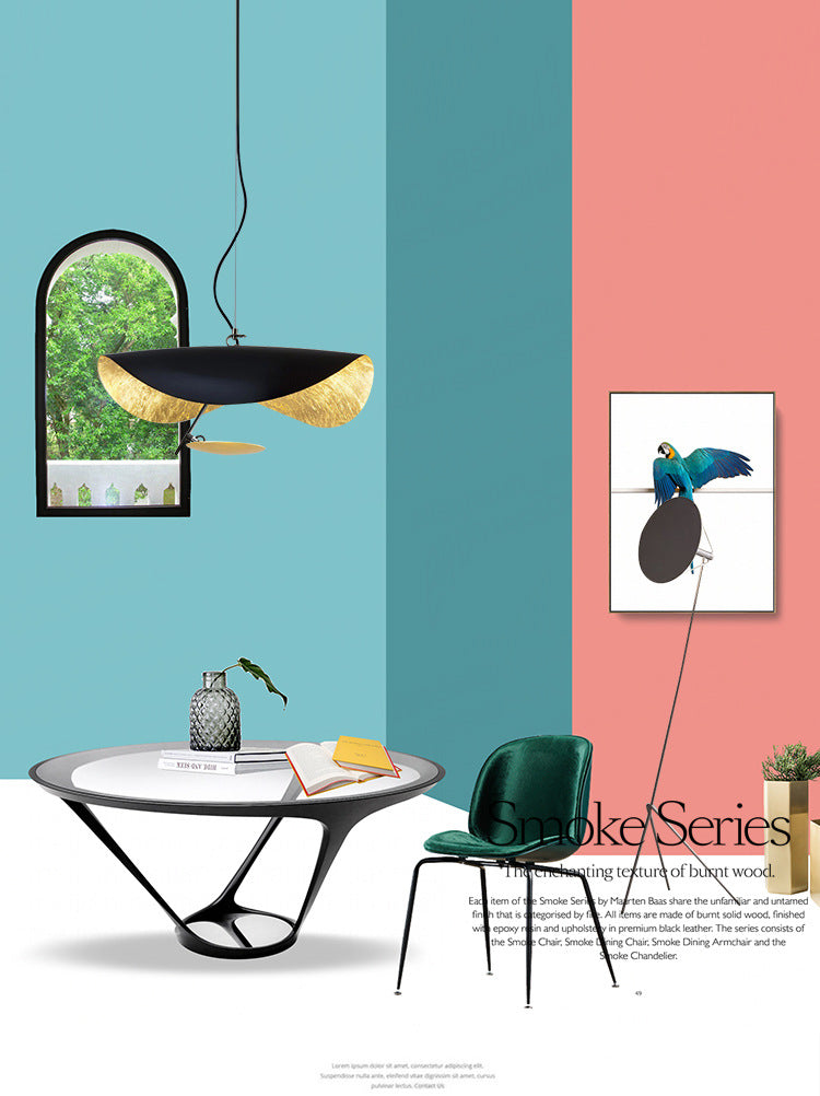 Post-modern Style Metal LED Hanging Light Lotus Leaf Shaped Minimalism Lighting Pendant for Living Room