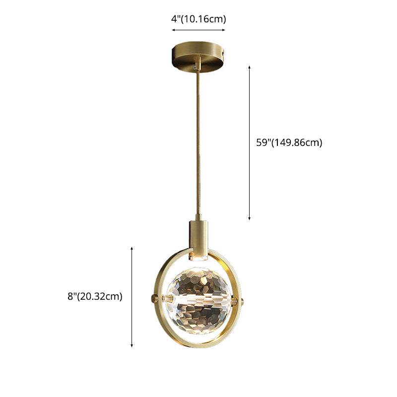 Accesorios de iluminación colgante de esfera de estilo de lujo modernos Cristal 1 luces de techo colgantes