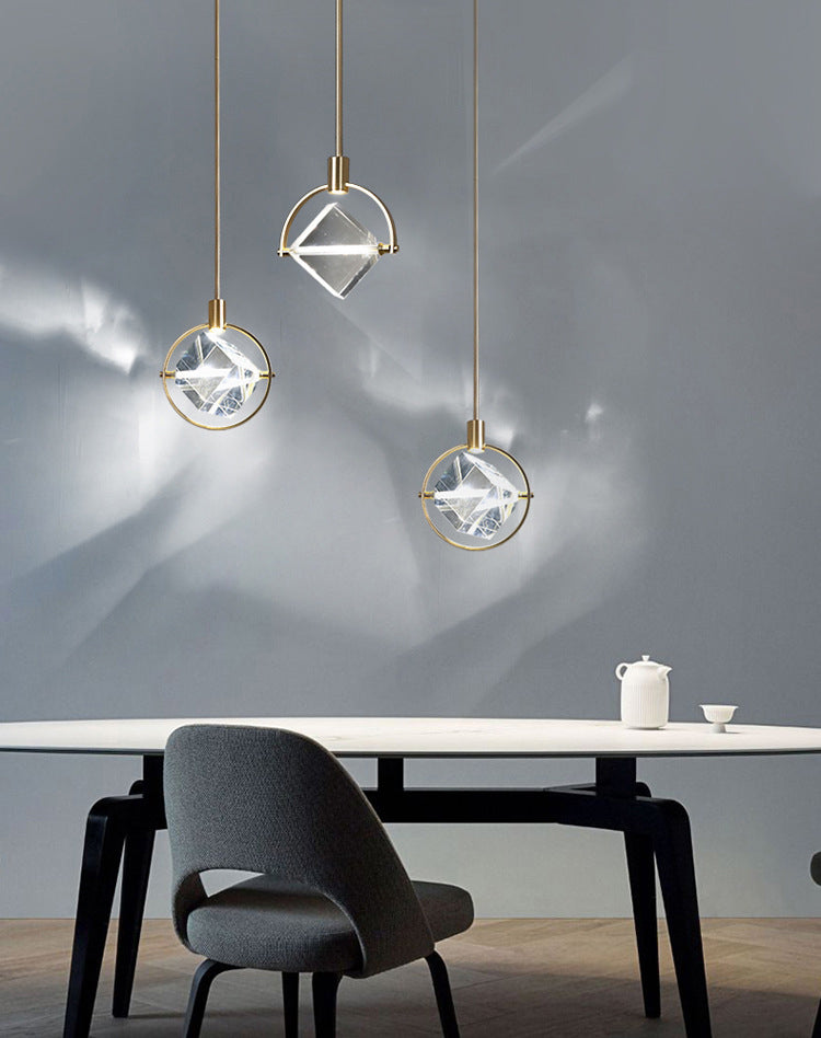 Moderne Luxury Style Sphere hanglampwedstrijden Crystal 1 lichthangende plafondlampen voor slaapkamer