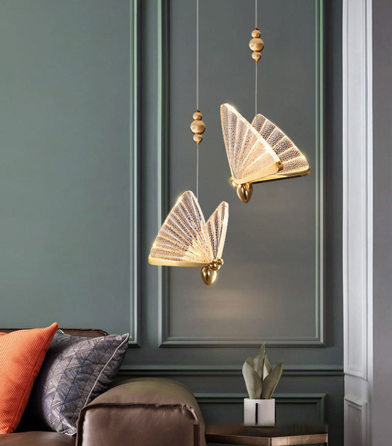 Moderne minimalistische stijl vlindervormige hangende hanglampen 2 lichten hanglichtkit met acrylschaduw