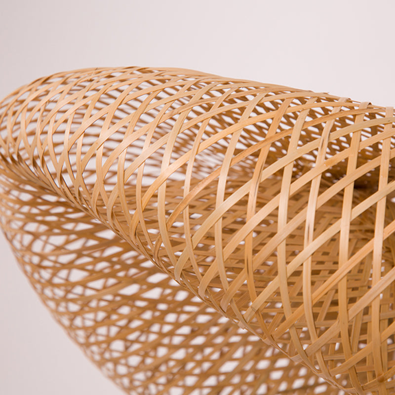 Asiatische Webstil Hut Form Suspension Anhänger Leicht Rattan 1 hängende Deckenleuchten