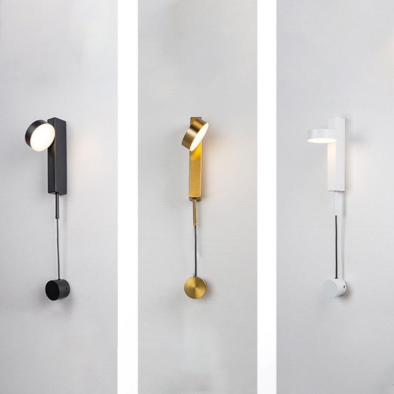 Post-modern Style Metal LED Sconce Light Rotatable Design Simplicity Bedside Wall Mount Lamp with Rotary Dimmer Switch